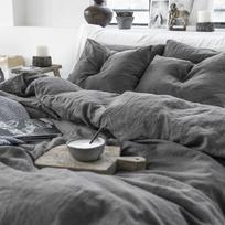 100% Linen Bed Duvet Cover Stone Washed France Linen Solid Color Breathable Home Textiles Bedding Quilt 140X200cm tamsiai pilka spalva