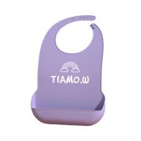 Anti-oil Adult Silicone Bib Waterproof Eating Protector Adults Patients Feeding  for Elderly violetinė