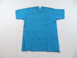 Basics Pocket T-Shirt, Plain Blank Blue, Sz L 1990s 110 blue
