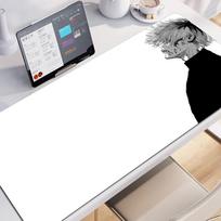 Mousepad Anime Tokyo Ghoul Kaneki Ken Computer Gamer Locking Edge Nonslip Mouse Pad Black And White Office Keyboard Desk Mat 800x300x3mm