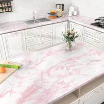 Marble Glossy Self-Adhesive Wallpaper Waterproof Home Decor Stickers for Dining Table Cabinet - Wear-Resistant Wall papers 55cmx1M white