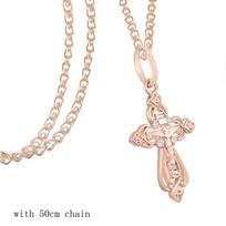 14K aukso ortodoksų kryžiaus pakabukas Unisex Jėzaus kryžiaus vėrinys 585 prabangus papuošalas beige