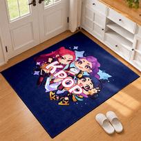 Kpop demon hunters Carpet Door Mat for Living Room or Bedroom Protective Mat Under Chair Office Decoration Christmas Gift Birthday Present 40cmx60cm brown