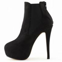 Dideli 35-43 dydžio moteriški batai 14 cm itin aukšti kulniukai žiemai rudeniniai trumpi batai ant kulkšnies Sexy Platform laisvalaikio juodi vakarėlio batai 37 juoda