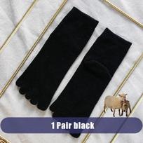 1/5 Pairs Winter Men Five Finger Socks Short Harajuku Wool Solid Business Anti-Bacterial Breathable Warm Socks With Toes Brand EU39-44 white