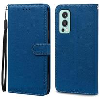 Nord 2 dėklas Oneplus Nord 2 5G dėklui Odinis atverčiamas piniginės dangtelis One plus Nord 2 dėklui Nord2 5G telefono dėklas Coque Fundas Oneplus Nord 2 5G tamsiai mėlyna spalva