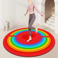 Rainbow Spiral Fitness Mat – Colorful Flower Design Non-Slip Exercise Rug for Home Gym, Movement  Healthy Lifestyle Motif Diameter 90cm(35in)