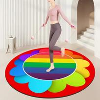 Rainbow Spiral Fitness Mat – Colorful Flower Design Non-Slip Exercise Rug for Home Gym, Movement  Healthy Lifestyle Motif Diameter 90cm(35in)