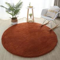 Minkšti pūkuoti apvalūs kilimai Vaikiški kilimėliai prie lovos svetainei Kavos grindų kilimėlis Storas pliušinis neslystantis vienspalvis Diameter 120cm 2XL