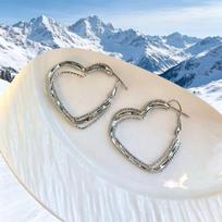 European & American Style Multi-layer Heart Ear Cuff Earrings for Women - Korean Luxury Peach Heart Niche Accessory