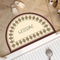American retro semi-circular diatomaceous earth cushion bathroom absorbent quick drying anti slip foot pad 40X60cm 15.7X23.6in beige