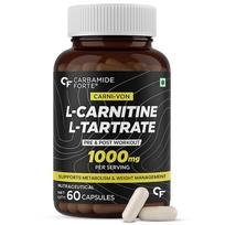 CF Carbamide Forte L Carnitine 1000mg Veg Capsules 60  Pre Workout Energy Support For Men Women Fitness Training black