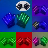 LED mirksintys pirštinės ir akiniai Lazerinis pasirodymas Kostiumas Naktiniams klubams ir Barams One Size blue