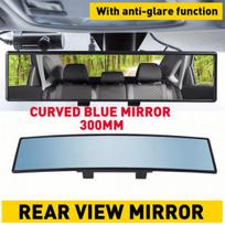 Angle View Panoramic Wide Angle Car Rear View Mirror Blue Lens 300Mm black