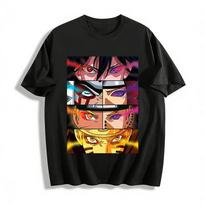 Naruto Sharingan Rinnegan Anime Graphic Tee For Fans Pure cotton T-shirt 6XL black
