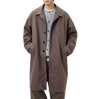 WUXZHI Chesterfield Coat with Turndown Collar and Trench Business Casual Windproof and Fashionable for and Spring Men's Coat, Long, Jacket, black
