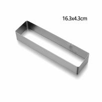 Stačiakampis nerūdijančio plieno žiedas, kepimo, putėsių forma, tortų, sausainių pjaustyklės 16.3x4.3cm gray