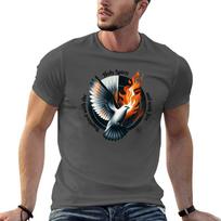 Baptized with the Holy Spirit and with Fire Dove art TShirt Casual Loose Fit Short Sleeve TShirt M black