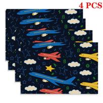 4pcs/6pcs Airplane Clouds Stars Table Mats - Rectangular Heat-Resistant Placemats Suitable for, & Room Decor, Durable Table Protectors for Dining Tabl 4pcs