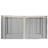 Mosquito net for 3x4 gazebo, 4 side panels, fly net with zipper, gray