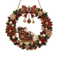 Acrylic Christmas  Painting Kit Santa DIY Craft Kit DIY  Painting Pendant  Wall Decor Material Package C
