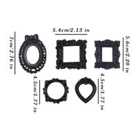 /10pcs Mini Photo Frame Resin 3D Wall Jewelry Scrapbooking Display Frame Creative DIY Craft Ornaments Home Festival Party Gift 5pcs-(1set)