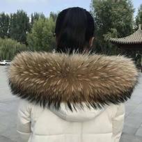 2026 Real Raccoon Fur Collar Women Winter Blue Natural Fur Scarves High Quality Fashion Neck Warmer Scarf Femme Shawl Accessory Long 65 width 13cm