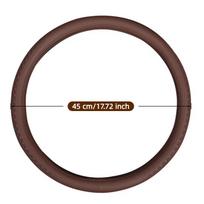 Embossed Leather Steering Wheel Cover for Trucks, Durable and Non-Slip, Available in Multiple Sizes, Truck Interior Accessory BROWN 45CM brown