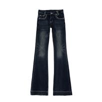 American retro low-rise Spice Girl slim-fit flared pants, elastic and thin design, slightly pulled jeans women S black