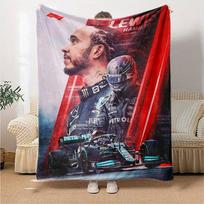 Lewis Hamilton Theme Printed Blanket - Perfect for Couch, Bed, Travel & Outdoor Use | Machine Washable, Cozy & Durable. 80cmx120cm gray
