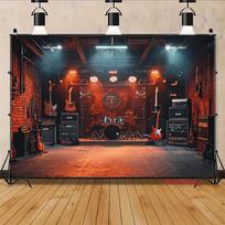 2D plane, 1 banner for a rock band music festival, suitable for background cloth and stage lighting decoration 118×59inch/300*150cm