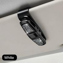 Xiaomi Car Sunglasses Holder Clip with Diamonds Multifunctional Glasses Case Sun Visor Card Organizer Car Interior Accessories Storage balta