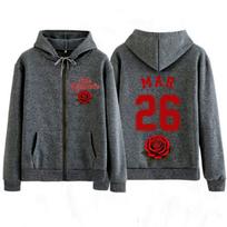 Bruno Mars The Romantic Tour Print Zipper Hoodie Man Woman Harajuku Sweatshirts Loose Aesthetic Trend Zip Up Jacket 3XL gray