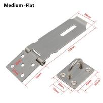 Burglar-proof Padlock Hasp Stainless Steel Shed Latch Practical Door Buckle M-Flat Silver