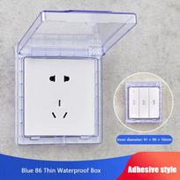 Plastikinis jungiklio apsauginis dangtelis Lipnus apsauginis lizdas Lizdas vandeniui atsparus dėžutė Vonios kambarys Blue Thin