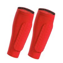 Loogdeel Honeycomb Soccer Shin Guards Football Shields Sports Legging Shinguards Leg Sleeves Protective Gear Shank Protector 1 1 Pair Red L