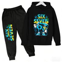 Steal a Brainrot Tracksuit 67 Six Seven Kids Clothes Hoodie+Pants 2pcs Set Toddler Boys Girls Tracksuit Children Outfits 140 blue