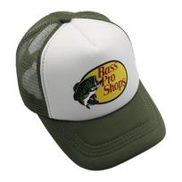 Bass Pro Shop Outdoor Hat Trucker Mesh Cap - Men And Women One Size Fits All Snapback Closure - Great For Hunting Green gray