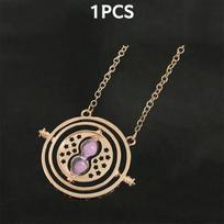 Harried Time Necklace Hourglass Timer 360 Rotatable Astronomical Time Converter Potters Cosplay Prop Unique Mothers Day Gift beige