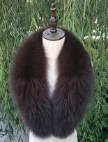 Women Winter Real Fox Fur Collar Hood Trims Fur Decor Shawl For Coat Parkaks Large Size Neck Warm Fur Scarf  Long Scarves Female Length 75cm black