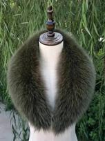 Women Winter Real Fox Fur Collar Hood Trims Fur Decor Shawl For Coat Parkaks Large Size Neck Warm Fur Scarf  Long Scarves Female Length 75cm black