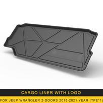 For Jeep Wrangler JL 2018-2023 Car Cargo Liner Mat TPE Anti-slip Trunk Mat Trunk Tray Carpet Interior Accessories 2-Doors 18-23