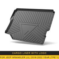 For Jeep Wrangler JL 2018-2023 Car Cargo Liner Mat TPE Anti-slip Trunk Mat Trunk Tray Carpet Interior Accessories 4-Doors-no speaker