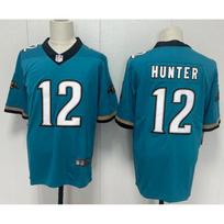 Jaguars 12 HUNTER Rugby Jersey Men Embroidered Training Game Top Black White Peacock Blue Retro XXXL