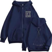Rock Band System of A Down Mezmerize Zip Up Hoodie Men's Vintage Hip Hop Gothic Harajuku Sportwear Oversized Fleece Casual Coats L
