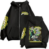 Anime Jojo Bizarre Adventure Hirose Koichi Zipper Hoodies Men's Women Zip Up Hooded Sweatshirts Vintage Jackets Coats Streetwear L juoda