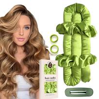 Heatless Cotton Hair Curlers: Sleep-Friendly Lazy Styling for Big Waves 27x3.5x9.5 Boxed white