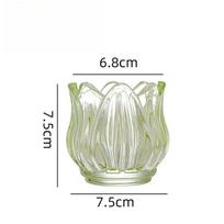 Glass Tulip Candle Cup, Atmosphere Decoration, Photo Prop, Candlestick, Lotus-shaped Candlestick, Candle Utensils beige