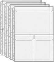 A4 Binder Pockets Zipperless Cash Envelopes Multi Pocket Binder Sleeves with Top Flap Binder Pouches Loose Leaf Inserts Folder