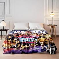 Collage of iconic 80s rock and metal musicians with vibrant designs. for all seasons blanket lunch break throw gift 80x120cm(31*47in)